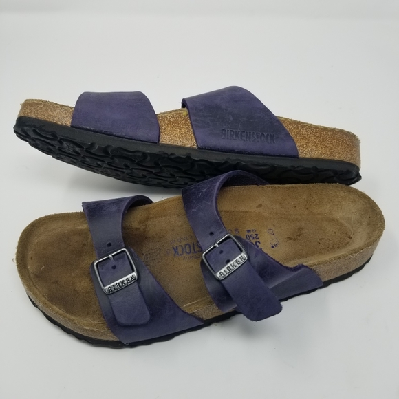 birkenstock purple clogs